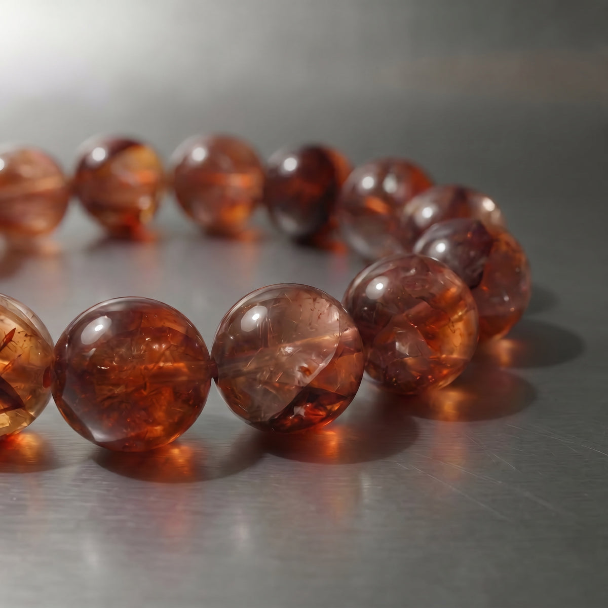 Deep Red Hematoid Quartz Bracelet