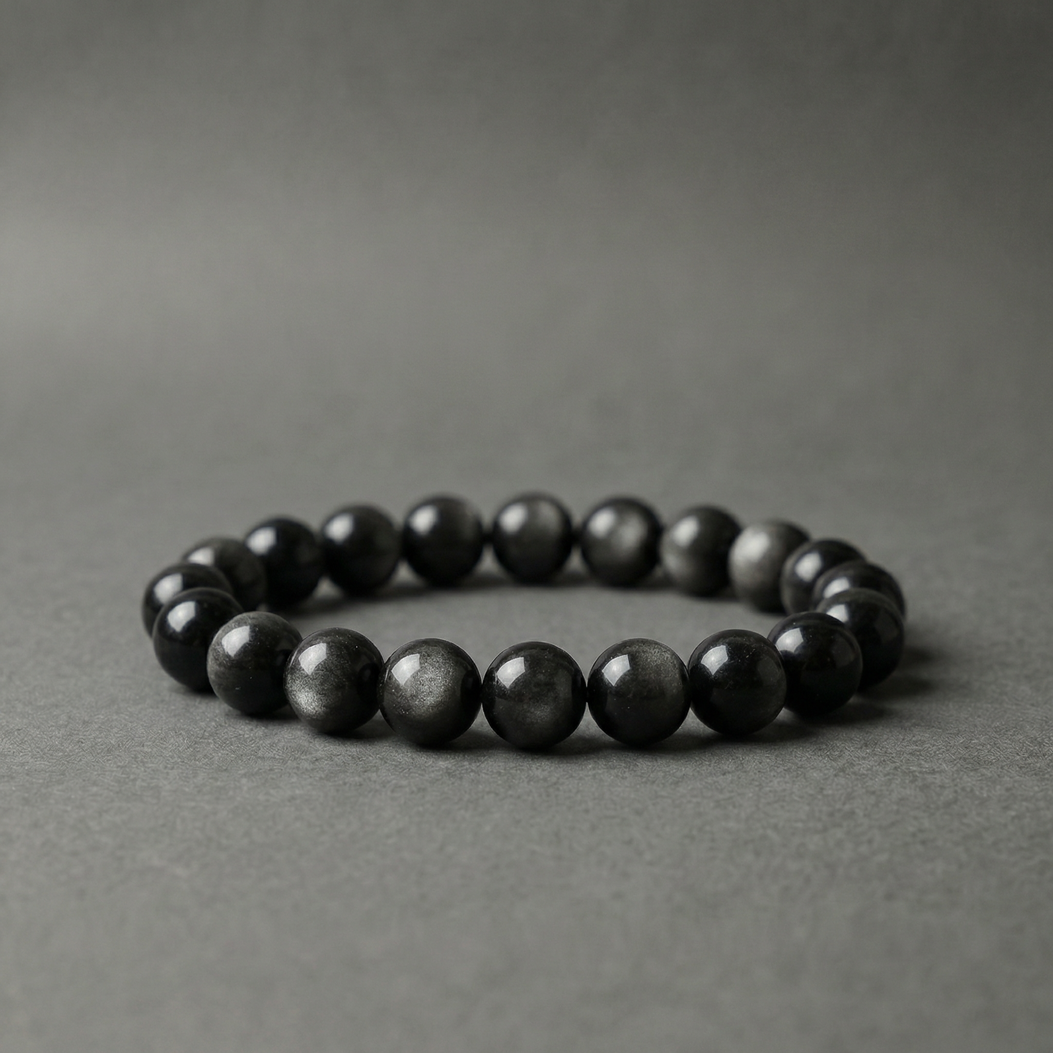 Silver Obsidian Bracelet