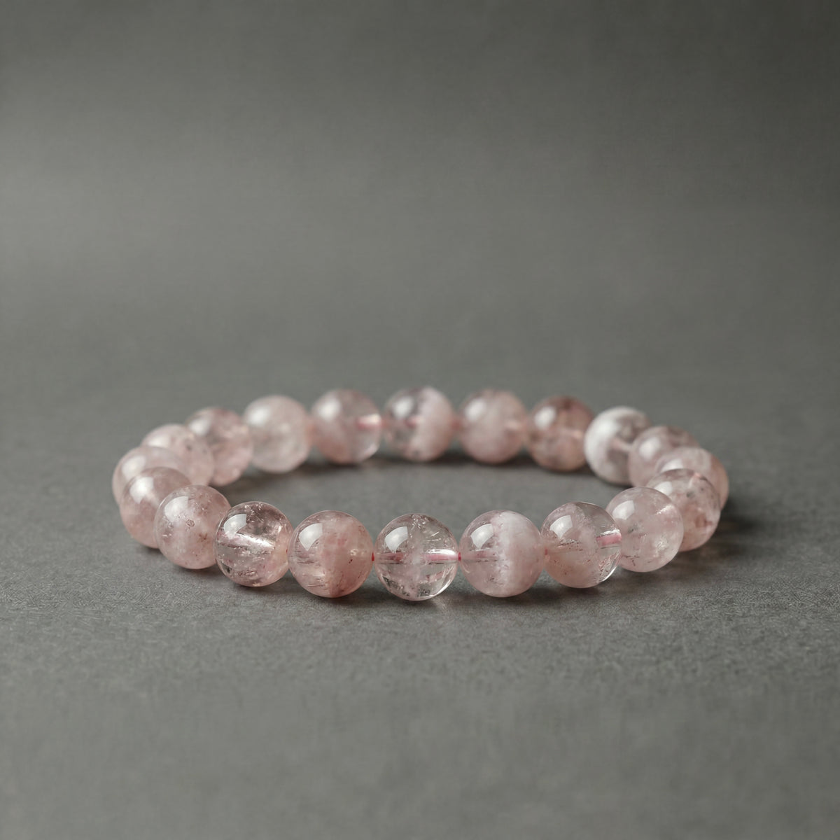 Pink Snowflake Phantom Quartz Bracelet