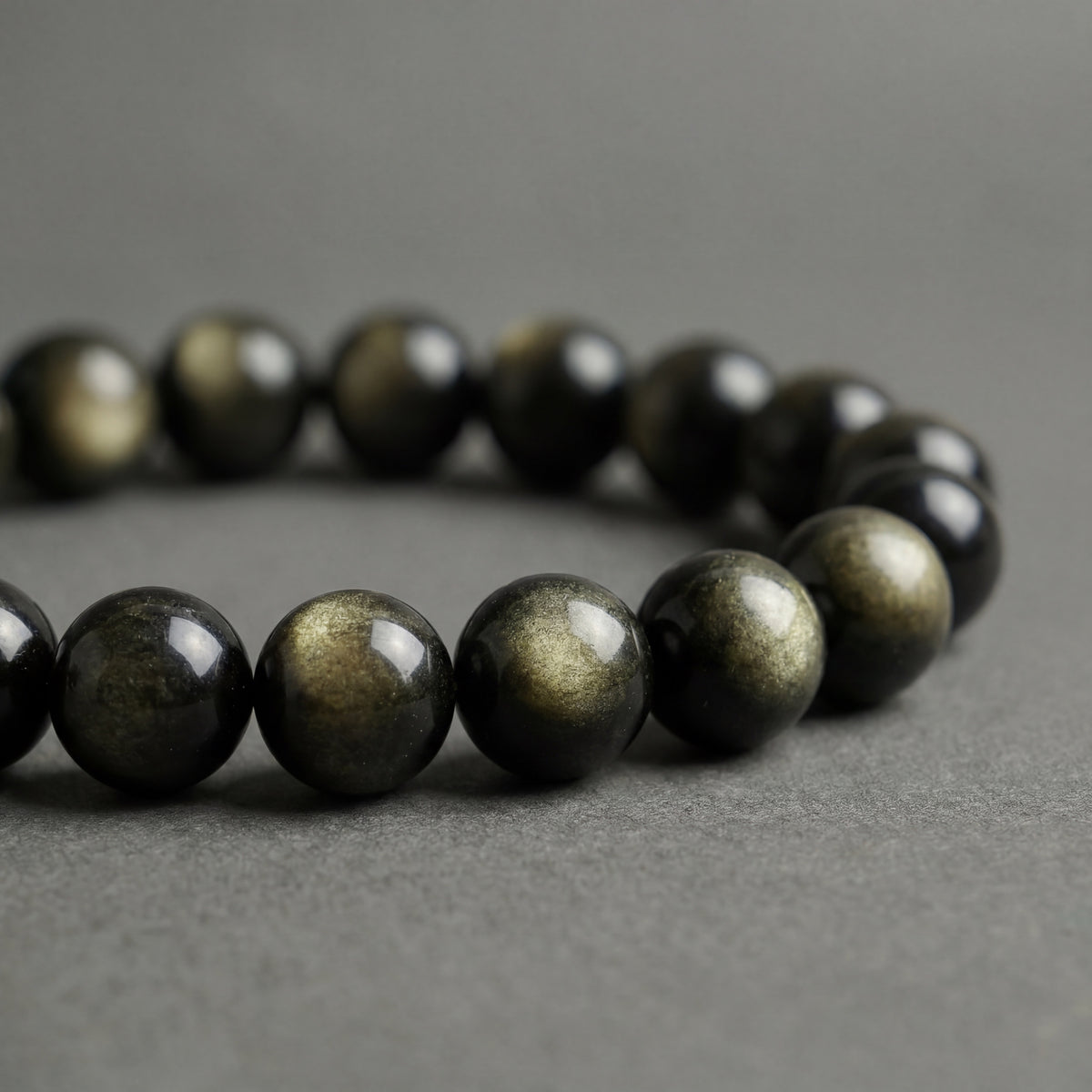 Gold Sheen Obsidian Bracelet