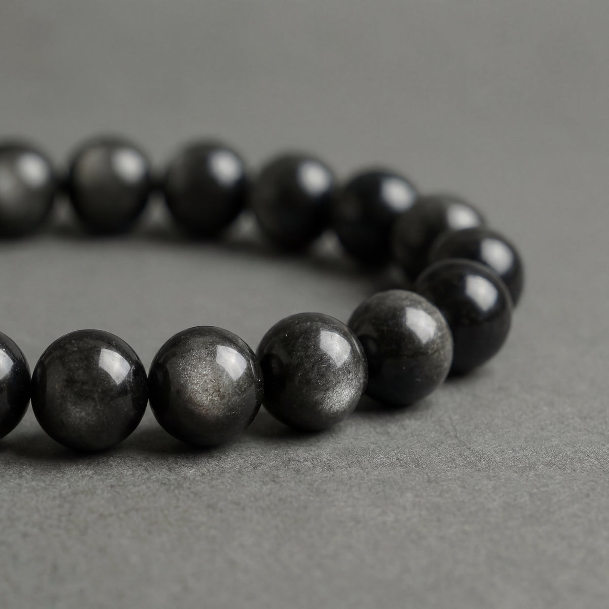 Silver Sheen Obsidian Bracelet