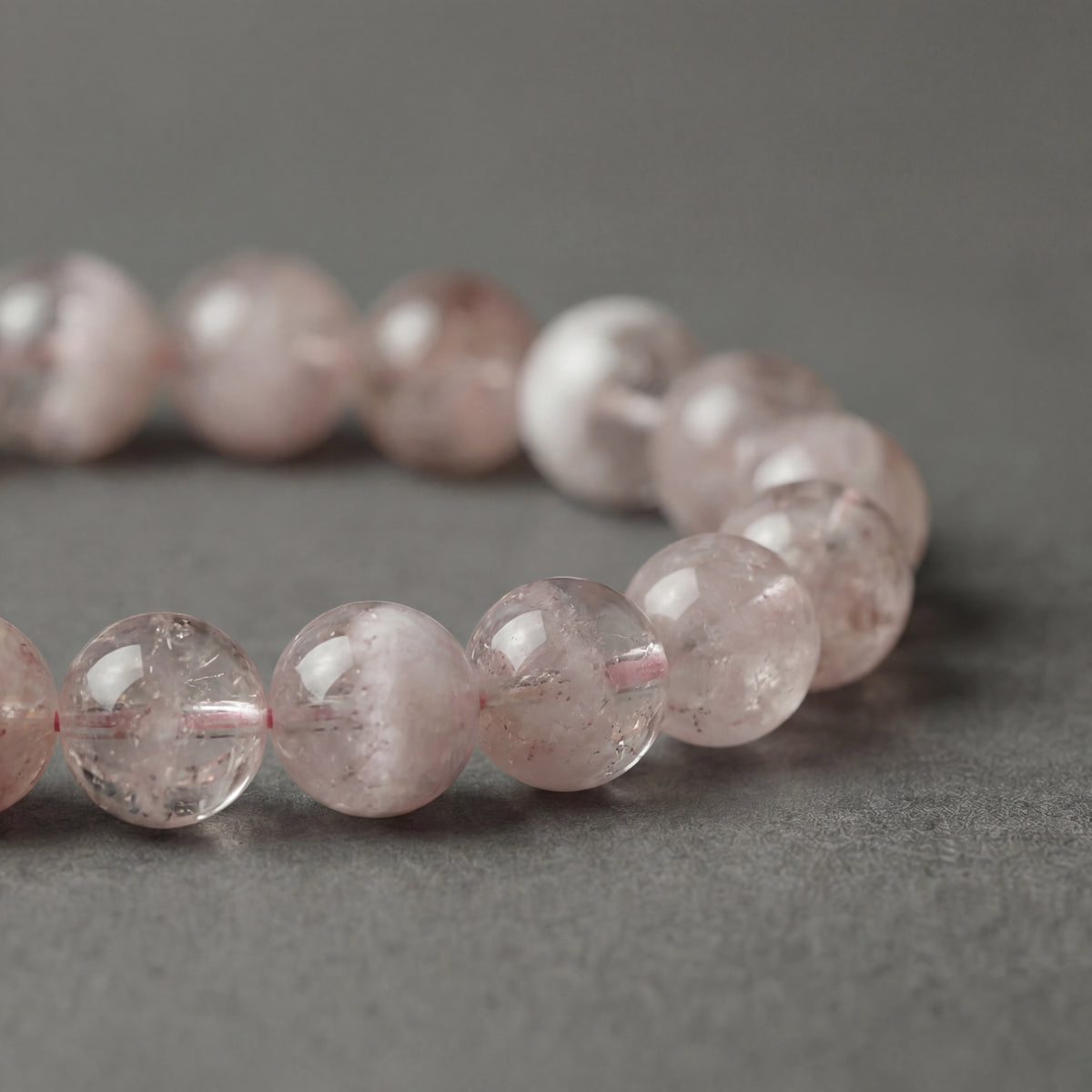 Pink Snowflake Phantom Quartz Bracelet